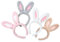 JMOCD 4 Stück Hasenohren Haarreif,Hase Ohren Haarbänder, Plüsch Stirnbänder für Ostern Party Make Up Waschen Gesicht Party Kostüm Cosplay Karneval