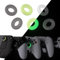 PlayVital 5 Paare Stoßdämpfer Ring für Thumbstick,Zubehör Zielhilfe für ps5/für ps4/für Xbox Series X/S/für Xbox One/360/für Switch Pro Controller/für Steam Deck(Schwarz&Weiß&Glühen im Dunkeln Grün)