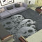 PICUAL Teppich 160X230Cm Totenkopf, Grau Wohnzimmer Teppich rutschfest Waschbar Schmutzabweisender Teppich Super Soft Flanell, Für Schlafzimmer Bodenmatte Innen Und Außen