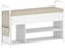 VASAGLE Panca Scarpiera, Scaffale Portascarpe, Mobili da Ingresso, Scomparto Portaoggetti sotto Coperchio, Tasche di PU, Comode Maniglie, per Entrata, Bianco Nuvola e Beige Cappuccino LSB152W01