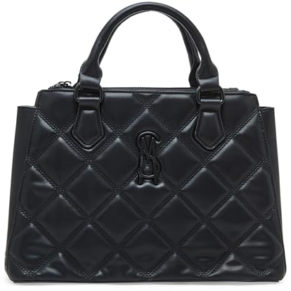 Steve Madden Damen Quilted Satchel Bjenni Gesteppte Umhängetasche, Schwarz