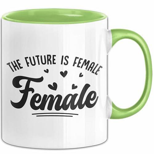 The Future Is Female Tasse Geschenk für Feministen Geschenkidee Feminismus (Grün)