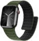 Bisikor Compatible avec Bracelet Apple Watch 49/46/45/44/42/41/40mm 38mm Bracelets Silicone Magnétique Sport pour iWatch Ultra2 SE Series 10 9 8 7 6 5 4 3 (38/40/41/42, Vert Armée/Noir)