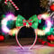 Reaky Light Up Christmas Headband Led Mouse Ears Headbands Christmas Accessories for Women (Red, One Size)