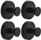 LXBCTOP 4 Pieces Luxe Hold No-Drill Vacuum Black Suction Hooks, Stainless Steel Cup Hanger, Waterproof for Shower, Bathroom, Kitchen, Wall