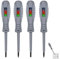 4 Pcs Electrical Screwdriver 2-in-1 High Torque Strong Magnetic Screwdriver Electricity Detector,Voltage Tester Screwdriver,Electric Tester Screwdriver for Electricians(2 Flat Heads,2 Cross Heads)