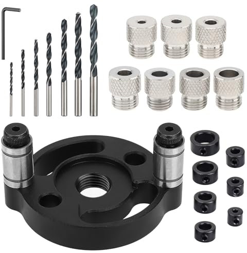 Bohrhilfe senkrecht bohren, Bohrschablone Zubehör mit 3/4/5/6/7/8/10-mm-Bohrer, Einfach zu Verwenden, Verschiedene Spezifikationen,Bohrlehre Möbelbau.