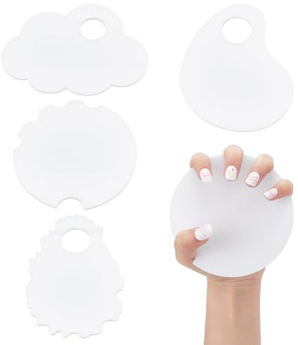 NBEADS 4 Pcs 4 Styles Acrylic Nail Photo Prop, Nail Art Display Board Blank Nail Tech Props Nail Art Palette Beauty Salon Prop for Salon Nail Display Artist Gift