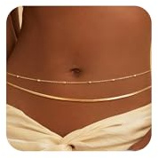 CHESKY 14K Gold Plated Waist Chain for Women, Layered Waterproof