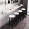 Mesa plegable de pared, mesa de cocina y comedor de madera, mesa de pared estrecha y larga, escritorio flotante, mesa de bar, banco de trabajo, para lavandería, oficina en casa (60 x 30 cm, blanco)