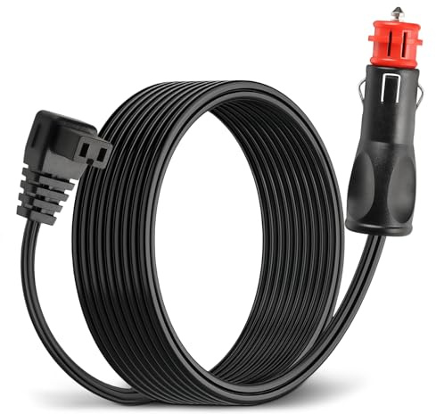 Rierousy 12V-24V Auto Kühlbox Verlängerungskabel 4M, Zigarettenanzünder Stecker Ersatzkabel Für KFZ Kühlschrank Dometic, Alpicool, Waeco CF, ARB, Setpower, ICECO Kompressor Netzteil Kabel DC 12V