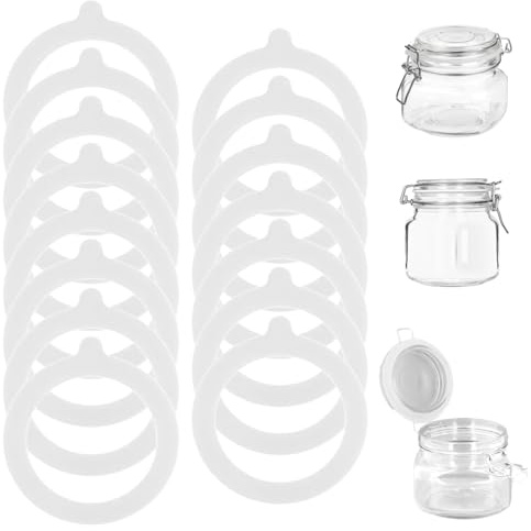 15 Piezas Juntas de Silicona para Tarros 95x70 mm | Goma para Tarros de Cristal Reutilizables, Anillos de Goma Herméticos de Silicona para Botellas de Vidrio