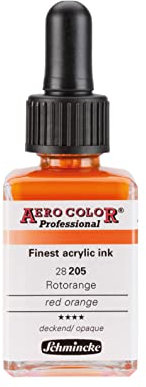Schmincke - AERO COLOR® Professional, Rotorange, 28 ml, 28 205 023, feinst-flüssige, farbstarke Acrylfarbe für Acrylmalerei, Airbrush, Mixed Media