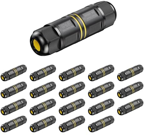 ledscom.de 20 Stück Kabelverbinder für außen, IP68, Muffe für 5-12mm Kabel-Durchmesser