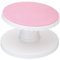KitchenCraft Tilting Cake Turntable, 23.5 cm Rotating Cake Stand in Gift Box, Plastic, Pink / White