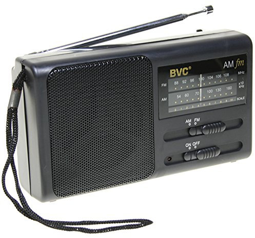 Radio portátil Am/FM con Altavoz Incorporado, Entrada de Auricular, Antena telescópica, 3AA, Negro - BVC PR-389