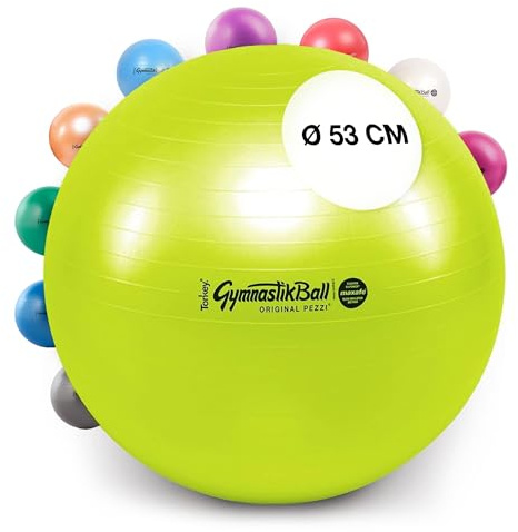 PEZZI Gymnastikball Maxafe Sitzball | Sitzball mit Burst-Proof-System, belastbar bis 400 kg, für Therapie, Sport und Büro