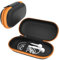 EAZY CASE Universal Tasche für In-Ear Kopfhörer mit Netzfach - Hardcase Aufbewahrungsbox, Schutztasche mit umlaufenden Reißverschluss, extra klein, oval, Orange