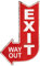 Blechschild Schild Exit Way Out Antik-Stil Ausgang Pfeil Dekoschild Retro Nostalgie Wegweiser 40x25cm Moritz