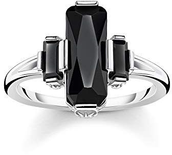 Thomas Sabo Damen-Ring Schwarze Steine 925 Sterlingsilber TR2267-641-11-52