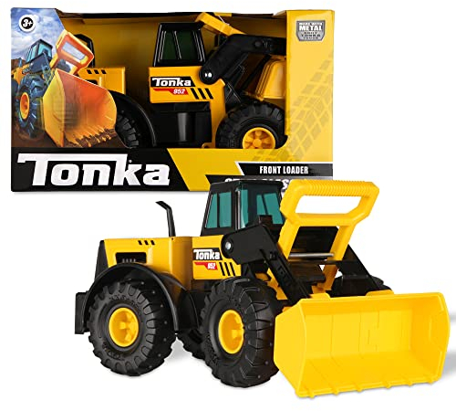 Tonka Steel Classic Front Loader, Dumper Truck Toy for Children, Kids Construction Toys for Boys and Girls, Vehicle Toys for Creative Play, Toy Trucks for Children Aged 3 +, Yellow