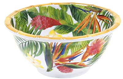 Les Jardins de la Comtesse - Tazón para el desayuno, los cereales o el aperitivo en melamina pura del servicio de cena de Flores Exóticas - Colección de vajilla MelARTmine - Ø 15 cm