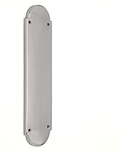 Infinity Decor 302mm x 72mm Satin Chrome Victorian Style Solid Cast Brass Shaped Door Finger Push Plate 9 mm Thickness
