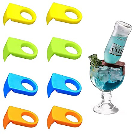 HUAXI 8 Stück Schnalle Halter Bier Cocktail Schnappverschluss Für Den Glasrand, Aus Kunststoff, Flaschen Clip Zubehör Mehrfarbige Schnapp