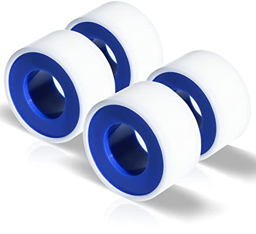 VOTMELL 4 Rolls 3/4 Inch(W) X 520 Inches(L) Teflon Tape for Plumbers, PTFE Thread Seal, Pipe Sealing, Shower Head - White