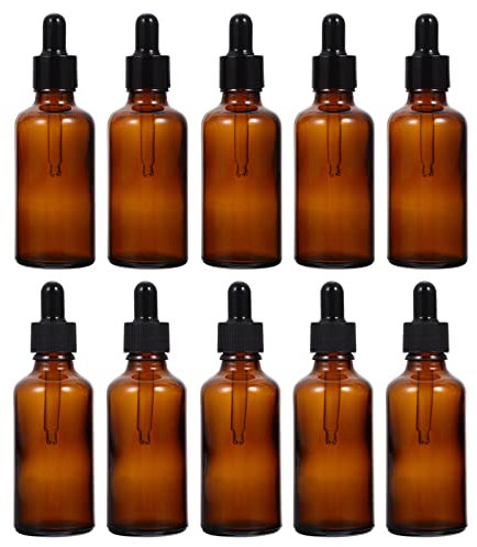 FRCOLOR 10pcs Essential Oil Bottle Glass Dropper Bottle Brown for Cuticle Oil Dispensing