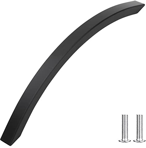 Decoranddecor Slimline Kitchen Door Handles Cabinet Pulls Sleek Design - Smooth Lines 160mm Matt Black