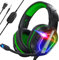 Fachixy FC200 Gaming Headset für PS4, PS5, PC, Xbox, Nintendo Switch, Gaming Headset mit Kabel und RGB Licht, Stereo Surround Kopfhörer mit Mikrofon, Noise Cancelling Headphones - GRÜN
