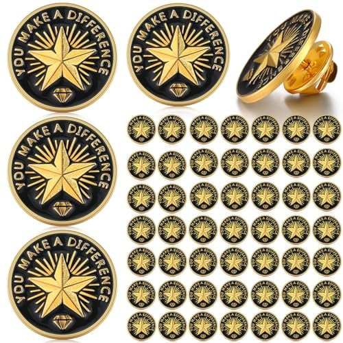 Ceenna 50 Pcs Employee of the Month Star Lapel Pins, Make A Difference