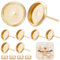Beebeecraft 1 Box Mit 50 Stück 8mm Ohrstecker Zubehör Edelstahl Ohrringe Rohlinge 0,8mm Pin Gold Ohrring Lünette Und 50 Stück Ohrmuttern Für Die Herstellung von Selbstgemachten