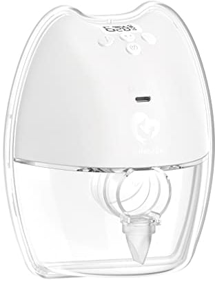 Wearable Breast Pump, Bellababy Portable Wireless Wearable Breast Pump with Touchscreen LCD Display, Rechargeable Hands Free Breast Pump Electric with 4 Modes & 9 Levels (White)