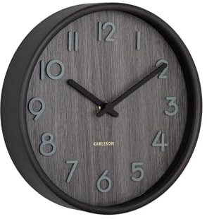 Karlsson Horloge Murale en Bois de Noyer Pur