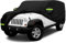 Abdeckung für Jeep Wrangler JK 4 Tür, Wasserdicht Autoplane für Jeep Wrangler CJ,YJ, TJ & JK, 210D UV-beständige Auto Vollgarage Jeep Wrangler Autohülle mit Winddichten Riemen (Schwarz,4 Tür)