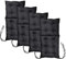 MG Design Stuhlkissen 4er Set 50 x 100 cm Sitzkissen schwarz- Gartenstühle Sitzauflagen aus Polsterstoff, mit weicher Füllung, mit Schnüren zum Binden - Niedriglehner Auflagen