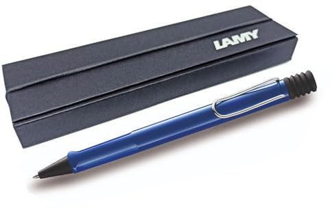 LAMY safari Kugelschreiber mit ergonomischem Griff & Strichstärke M - für angenehm langes Schreiben - aus robustem ASA Kunststoff - inklusive Großraummine M 16 (Geschenkbox, Blau)