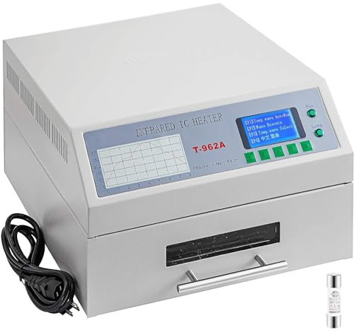 YANDDEA Four à Refusion Machine à souder par Refusion contrôlée par Micro-Ordinateur avec Zone de Soudure de 180 x 235 mm/300 x 320 mm Type de tiroir Machine à souder par Refusion sans Plomb,T-962A