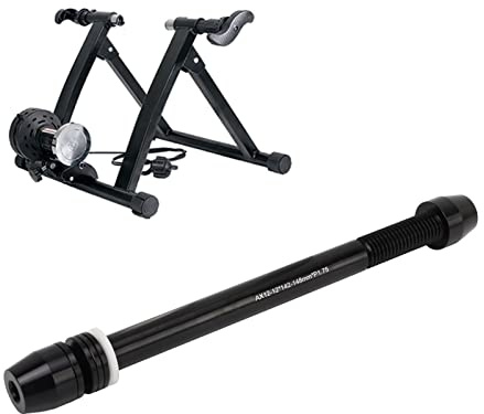 Bike Trainer Shaft with Front Wheel Block for M12x142 to M12x148mm Hub, Thru Axle & Shaft Design, Cycling Thru Axle for Effective Exercise