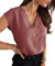 Cicy Bell Bluse Damen Ärmellose V-Ausschnitt Tops Sommer Elegant Cap Sleeve T Shirts Casual Lose Einfarbig Oberteile Bohnen Rot XL