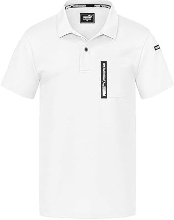PUMA Workwear Advanced – Poloshirt Herren Kurzarm – Arbeitsshirt mit Brusttasche und Utility Fach an der Schulter – Strapazierfähiges, atmungsaktives und schnelltrocknendes Gewebe – Weiß - 3XL