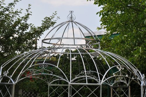 KUHEIGA Stabiler Pavillon Verzinkt Pergola Zink Ø290cm Gartenpavillon