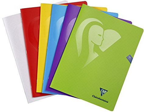 Clairefontaine - 303362C - Cahier Maxi Format - 24 x 32 cm - 96 Pages - Petits Carreaux 5 x 5 - Couverture Polypro - Coloris Translucide Aléatoire