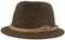 Breiter Herren Trachtenhut Filzhut Wanderhut Tiroler-Art 100% Wolle mit Hanfkordel, Edelweiss & schmaler Krempe Oliv M