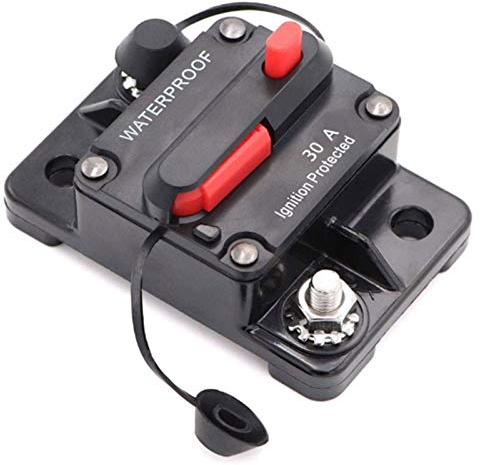 Interruttore Automatico Auto,Interruttore di Circuito Automatico Fusibile,DC 12V-48VInterruttore di Circuito Impermeabile con Ripristino Manuale per motore auto Marine Boat(30A)