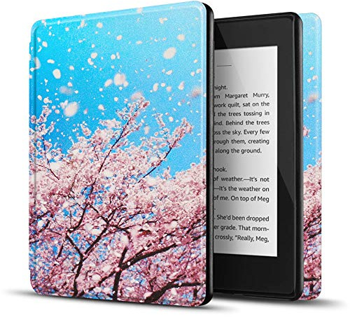 TNP - Custodia sottile per Kindle Paperwhite 10ª generazione 2018, con funzione di spegnimento automatico, compatibile con Amazon Kindle Paperwhite versione 2019 2020 (fiori di ciliegio)