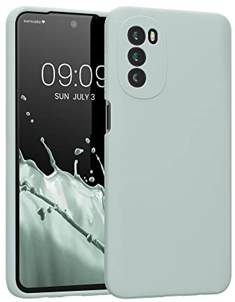 kwmobile Hülle kompatibel mit Motorola Moto G52 / Moto G82 5G Hülle - Silikon Handy Case - Handyhülle weiche Oberfläche - kabelloses Laden - Cool Mint