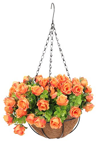 Happyyami Hochzeitsdekoration Hängekörbe Für Pflanzen Im Freien Künstliche mit Korbh? Blumenkorb Futter H?ngende K?rbe K?rbliche Blumendekoration für Patio Rasengarten Dekor Style 2